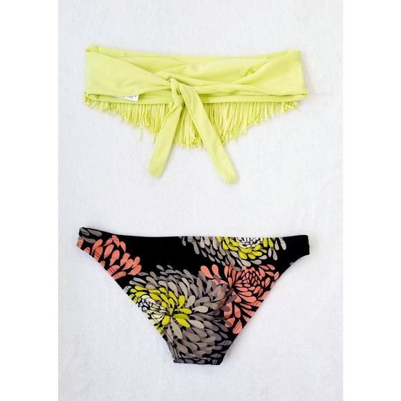 L SPACE SWIMWEAR "2-PIECE" DOLLY FRINGE BANDEAU TOP & CHEEKY BOTTOM BIKINI S - Picture 4 of 9
